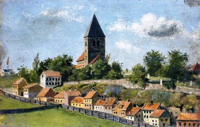 Telthusbakken con la iglesia de Gamle Aker de Edvard Munch
